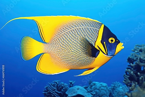 Beautiful angelfish in the ocean.