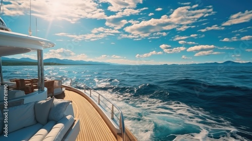 Luxury yacht in sea.