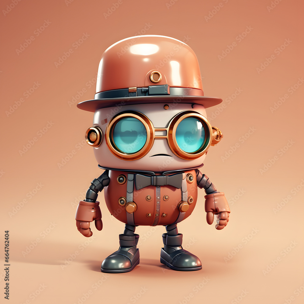 Cyclops cute cartoon in steampunk hat Cyclops cute cartoon in steampunk hat