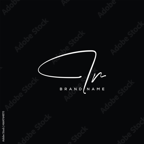 IR letter beauty handwriting vector logo. 