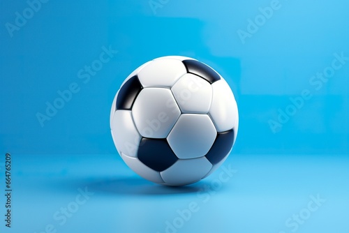 soccer ball on light blue background.