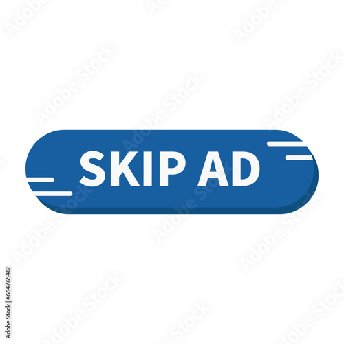 Skip Button In Blue Rectangle Rounded Shape For Advertisement Sale Business Website
