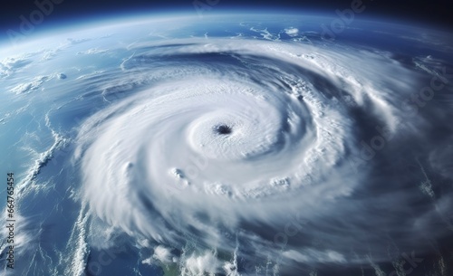 Super Typhoon  tropical storm  cyclone  tornado  over ocean. Weather background.