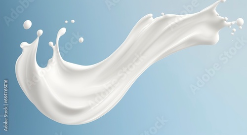White milk splash isolated on background, liquid or Yogurt splash,  3d illustration. photo