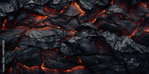 Coal lava vulcanic seamless texture ,Volcano lava background photo