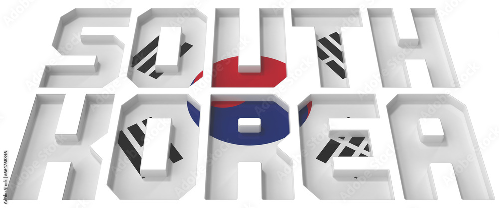 Flag with The Word SOUTH KOREA Lying