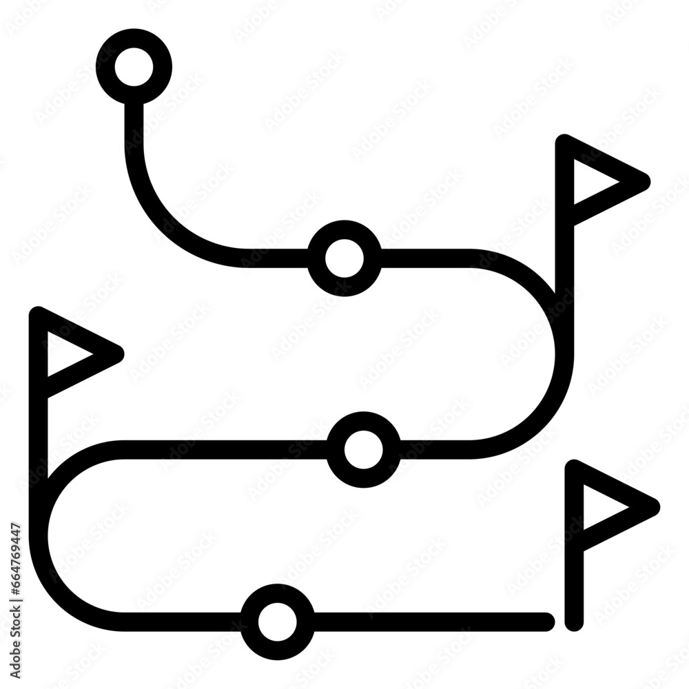 road map icon, line icon style road map icon, line icon style