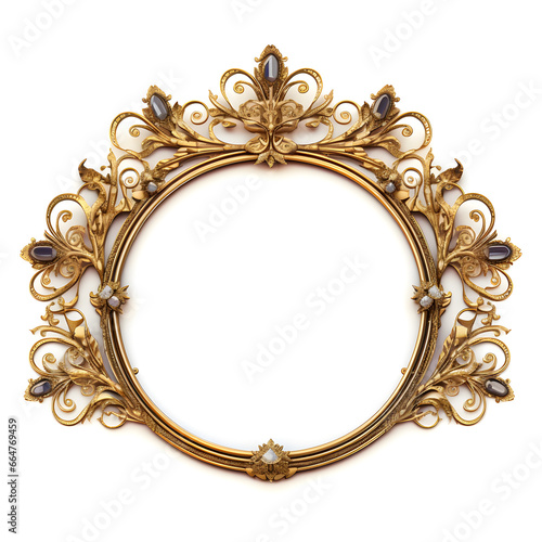 Regal crown ornament frame isolated on a white background