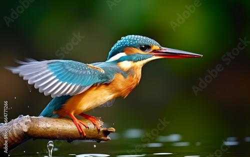 The common kingfisher wetlands bird colored feathers from different birds. © RABEYAAKTER