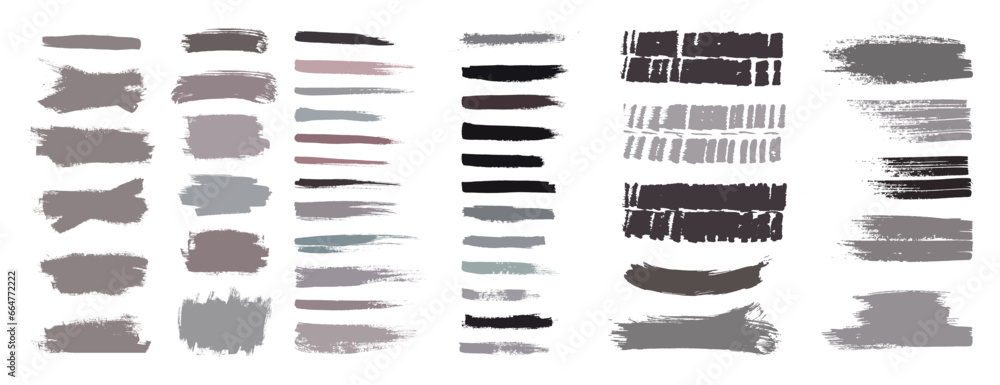 set paint, ink brush, brush strokes, brushes, lines, frames, box, grungy. Grungy brushes collection. Brush stroke paint boxes on white background - stock vector set paint, ink brush, brush strokes, brushes, lines, frames, box, grungy. Grungy brushes collection. Brush stroke paint boxes on white background - stock vector