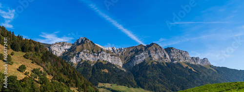La Tournette at the Col de la Forclaz and the Alpine panoramic above Lake Annecy, Haute Savoie, France