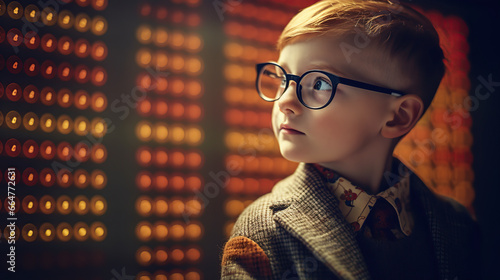 portrait of a child wearing glasses 