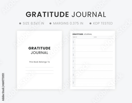 Weekly Gratitude Journal Printable Template. Daily Gratitude Bullet Journal Page Design