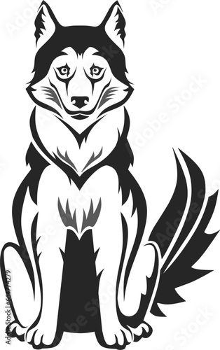 Husky or Malamut dog silhouette and vector illustration design