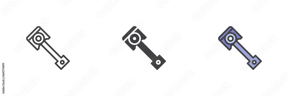 Car Piston different style icon set Car Piston different style icon set