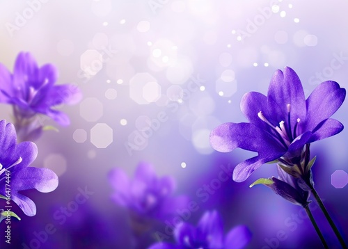  Abstract spring background with purple flowers. © MstSanta
