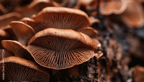 Close up of raw brown mushroom