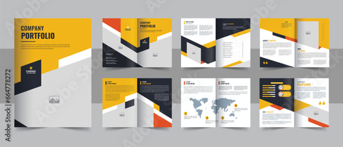 company portfolio design, Brochure template with modern concept and minimalist layout use for business profile and product catalog