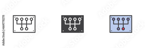 Gear shift different style icon set