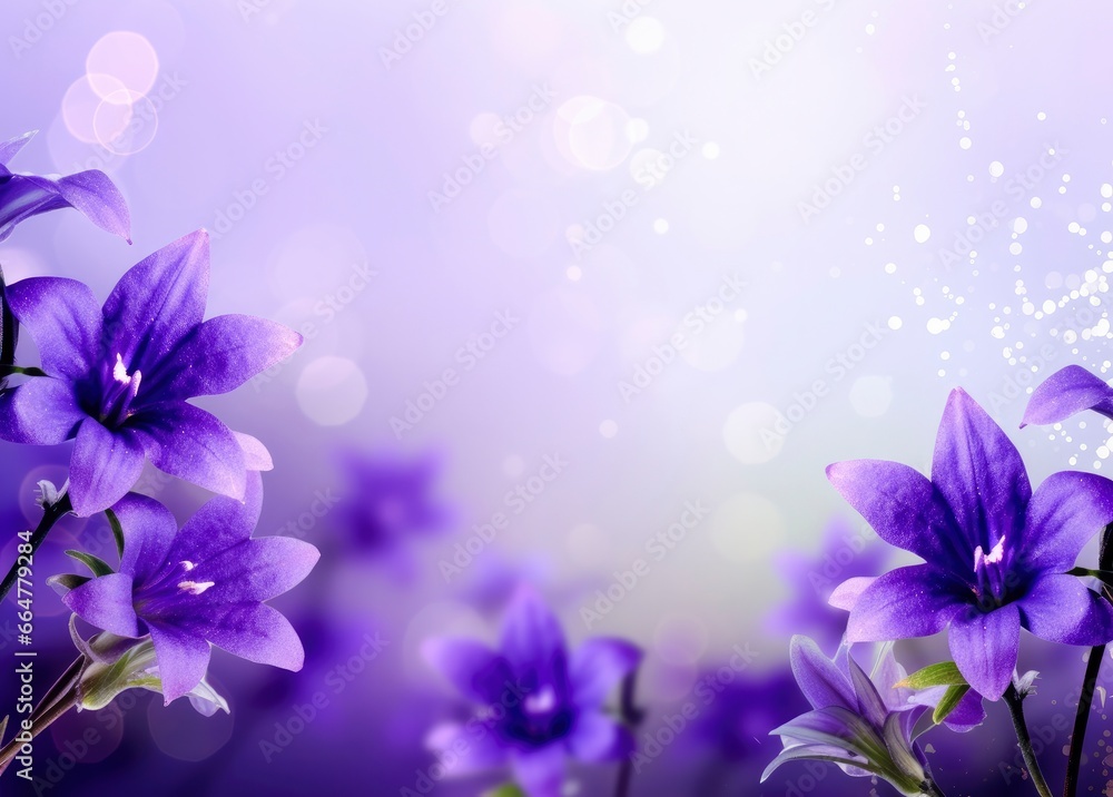  Abstract spring background with purple flowers.