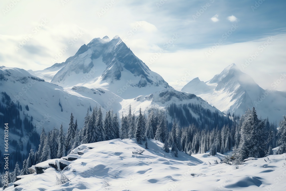 winter snowy mountain landscape winter snowy mountain landscape