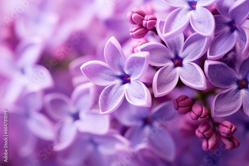 Lilac blossom macro background with copy space. © MstSanta