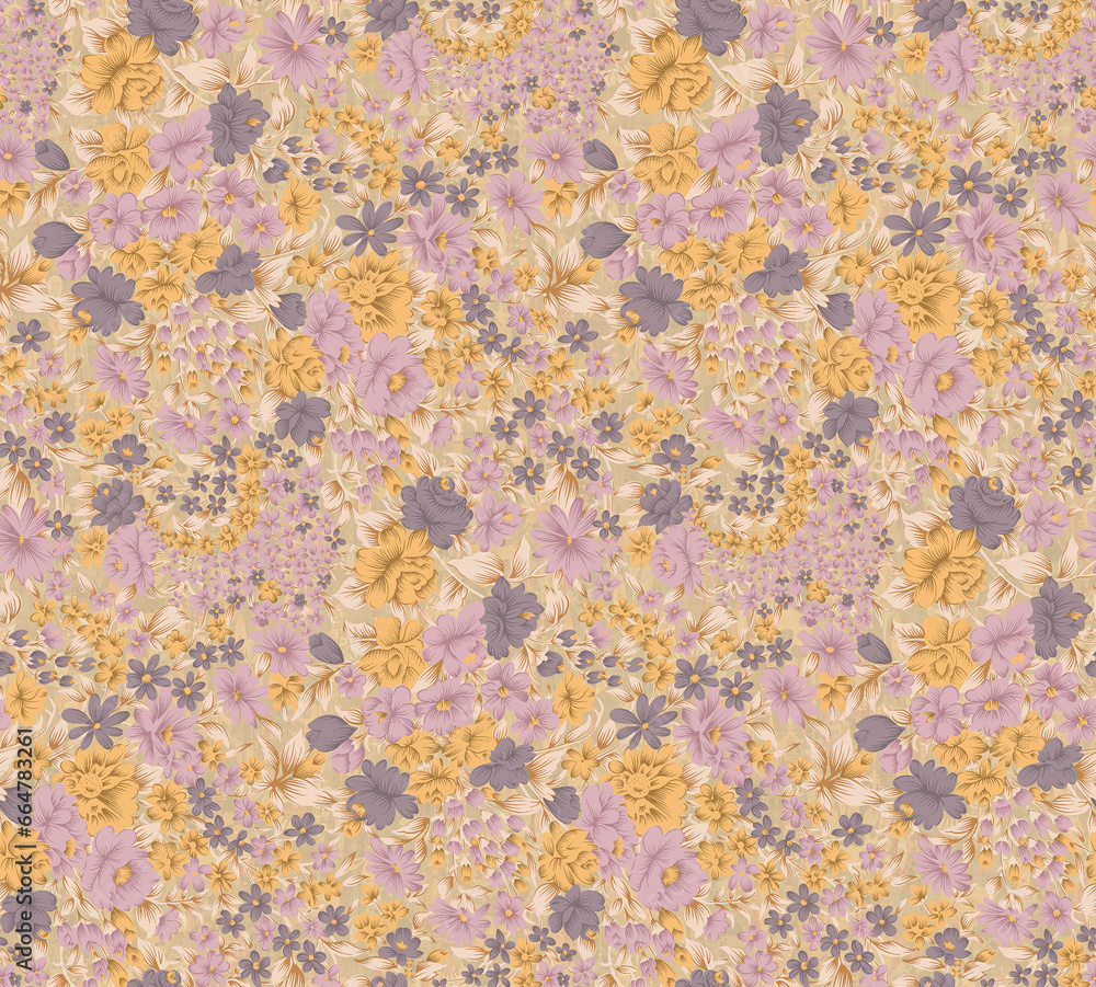Seamless flower pattern. Beautiful colorful floral pattern for digital textile print.
