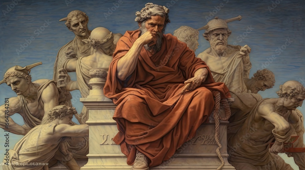 sculpture of a stoic man sculpture of a stoic man
