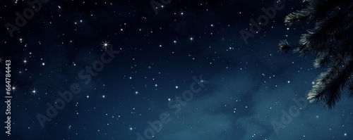 An abstract night sky background. Countless stars on the night sky. Wide banner with copy space for text. AI generated digital design. 