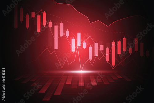 Business candle stick graph chart of stock market investment trading on white background design. Bullish point, Trend of graph. Vector illustration