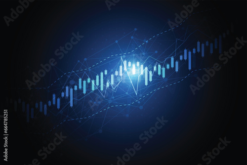 Business candle stick graph chart of stock market investment trading on white background design. Bullish point, Trend of graph. Vector illustration