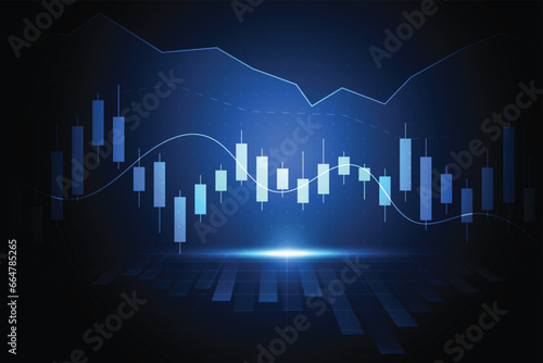 Business candle stick graph chart of stock market investment trading on white background design. Bullish point, Trend of graph. Vector illustration