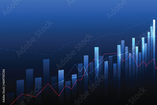 Business candle stick graph chart of stock market investment trading on white background design. Bullish point, Trend of graph. Vector illustration
