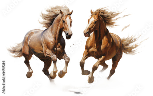 Stunning and Fastest Change Horses During a Chukker on a Clear Surface or PNG Transparent Background.