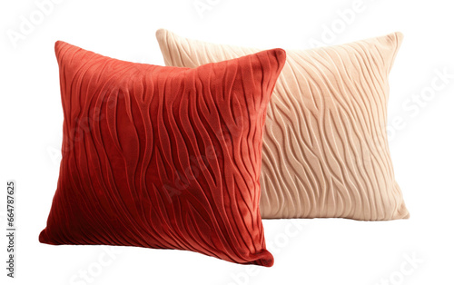 Stunning and Simple Chenille Pillow on a Clear Surface or PNG Transparent Background.