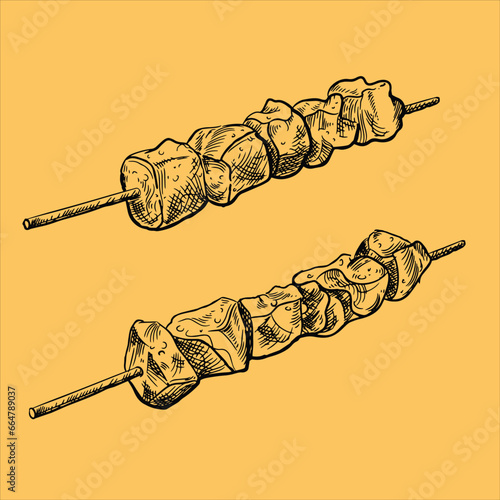 Hand drawn Food Illustration, Food,  fast food, ready food, Sketch Food, Food Icon,  Sketchy Illustrations,