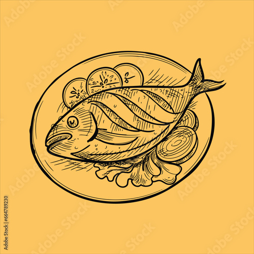 Hand drawn Food Illustration, Food,  fast food, ready food, Sketch Food, Food Icon,  Sketchy Illustrations,