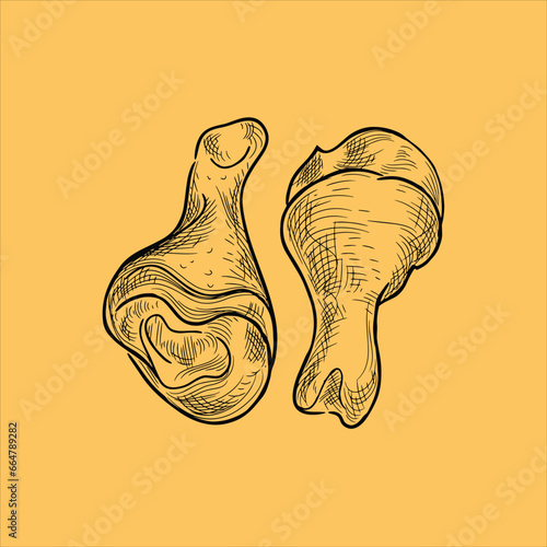 Hand drawn Food Illustration, Food,  fast food, ready food, Sketch Food, Food Icon,  Sketchy Illustrations,