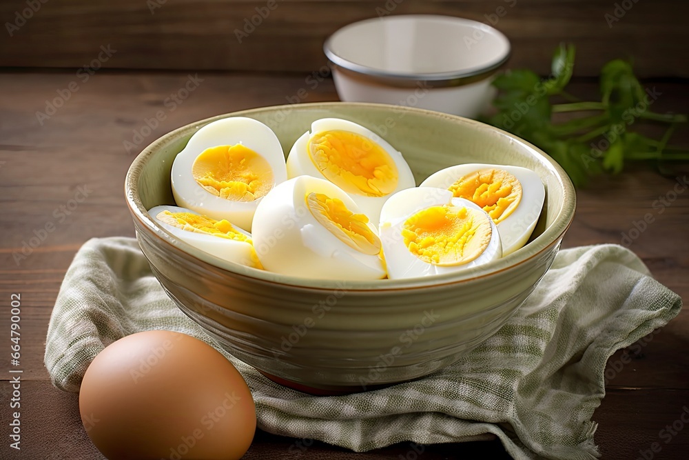 Boiled eggs in bowl. Boiled eggs in bowl.