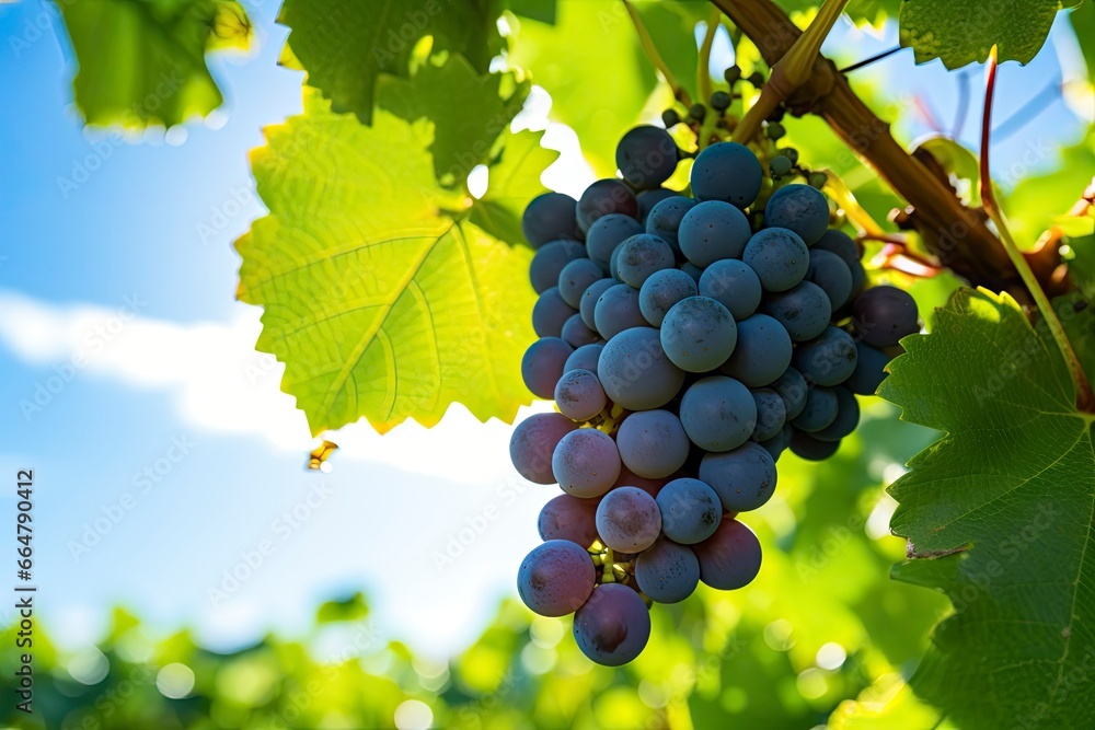 Closeup Of Grapes Growing In Vineyard. Closeup Of Grapes Growing In Vineyard.