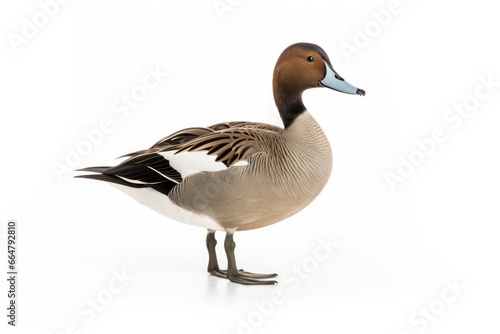 Northern pintail isolated on white background.