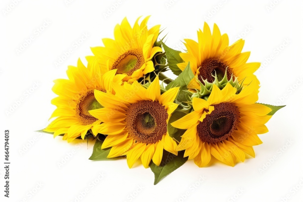 Sunflowers isolated on white background. Sunflowers isolated on white background.