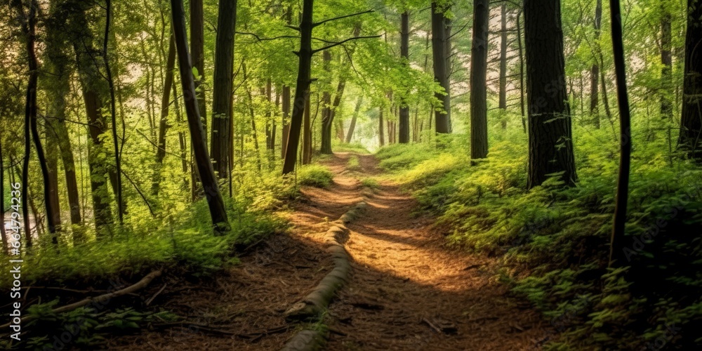 A road with Beautiful forest.