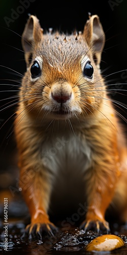 Closeup portrait of a red squirrel (Sciurus vulgaris)