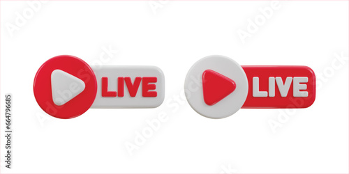3d live streaming icon set