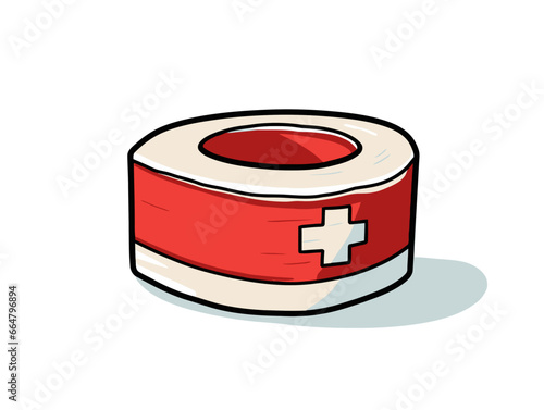 Doodle Medical Tape, cartoon sticker, sketch, vector, Illustration, minimalistic