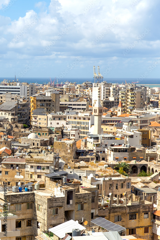 Aerial view of the city of Tripoli. Republic of Lebanon