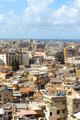 Aerial view of the city of Tripoli. Republic of Lebanon