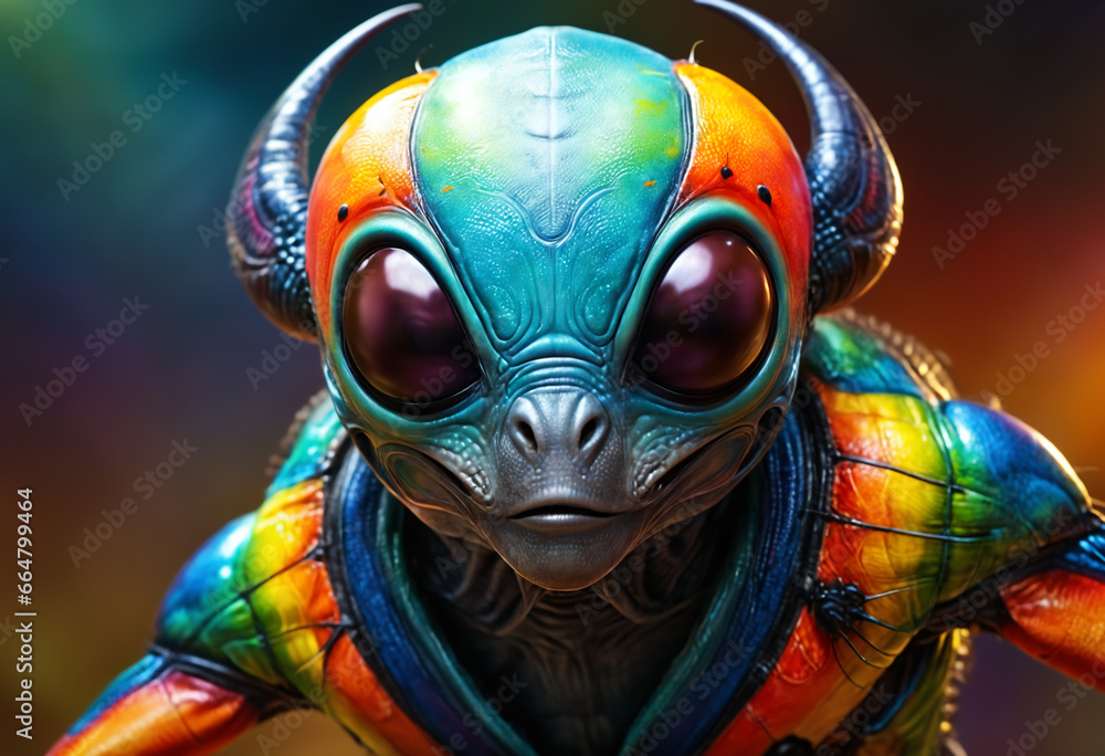 Alien insect with big eyes. Generative AI Alien insect with big eyes. Generative AI