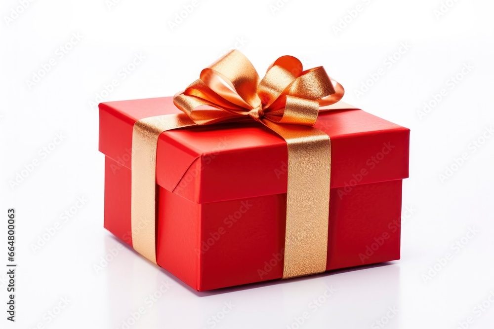Gift box with red ribbon isolated on white background. Gift box with red ribbon isolated on white background.
